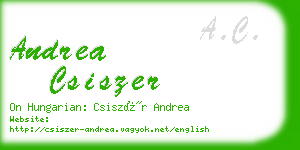 andrea csiszer business card